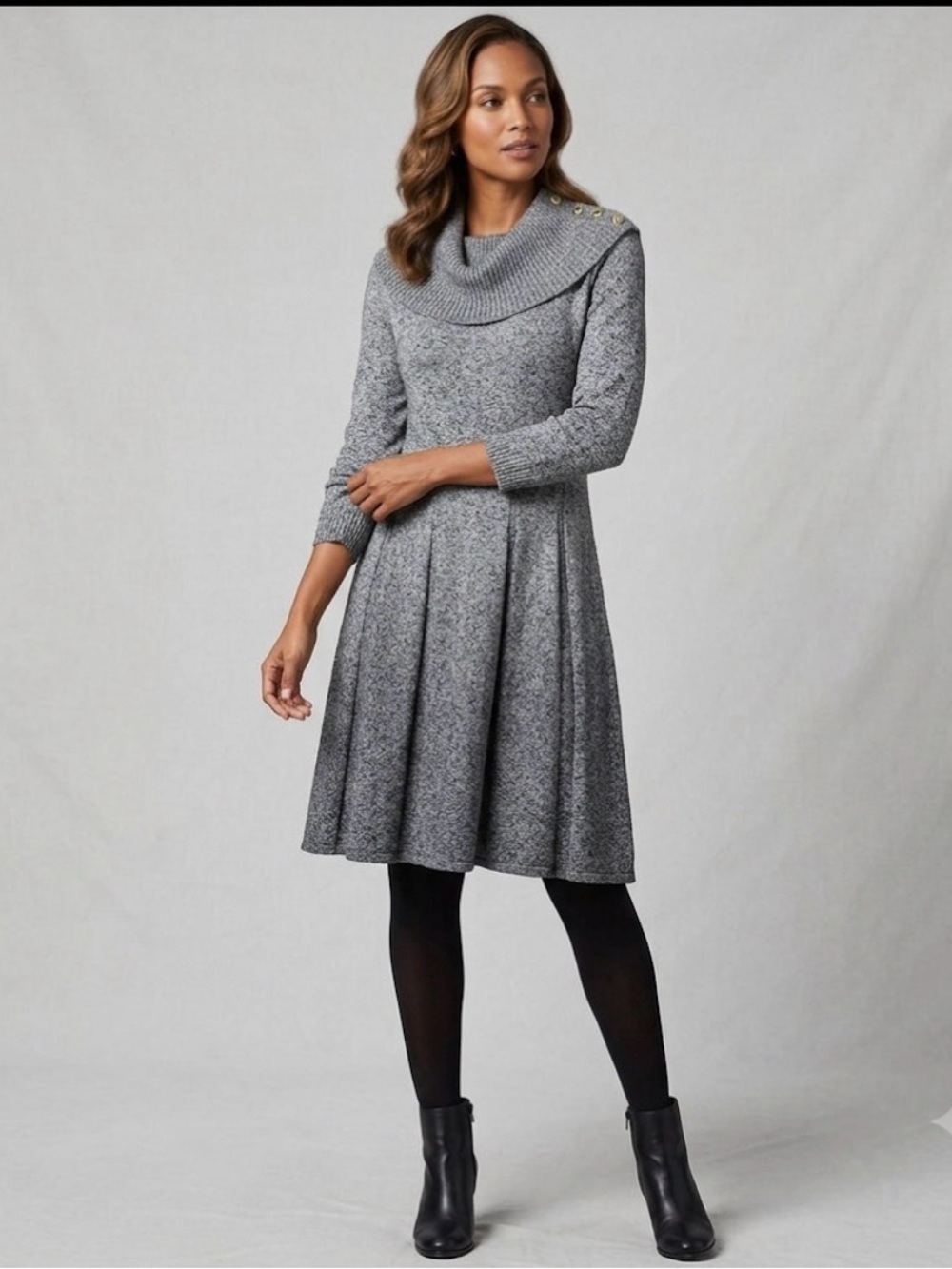 Dana Buchman Cowl Neck Sweater Dress Size Medium